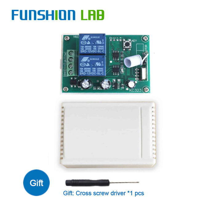 FUNSHION 433Mhz DC12V Universal Wireless Remote Switch Switch 2CH RF Relay Receiver Smart Home Automation Module For Garage Gate wholesale bulk price