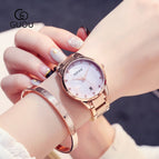 Fashion Luxury GUOU Watch Women Watch Reloj Mujer Stainless Steel Quality Diamond Ladies Quartz Watch Women Rhinestone Watches