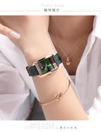 Fashion Top Guou Brand Quartz Leather Band Watch Women's Watch Square Simple Wwater Calendar Quartz Water Resistant Wristwatches
