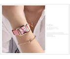 Fashion Top Guou Brand Quartz Leather Band Watch Women's Watch Square Simple Wwater Calendar Quartz Water Resistant Wristwatches