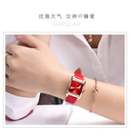 Fashion Top Guou Brand Quartz Leather Band Watch Women's Watch Square Simple Wwater Calendar Quartz Water Resistant Wristwatches