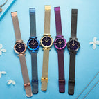 Fashion WWOOR Luxury Stainless Steel Watches Women Quartz Bracelet Watch Ladies Dress Watches Blue Clock relogios Montre Femme
