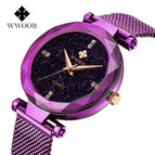 Fashion WWOOR Luxury Stainless Steel Watches Women Quartz Bracelet Watch Ladies Dress Watches Blue Clock relogios Montre Femme