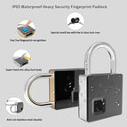 Fipilock Smart Lock Keyless Fingerprint Lock IP65 Waterproof Anti-Theft Security Padlock Door Luggage Case Lock with Key & Cable