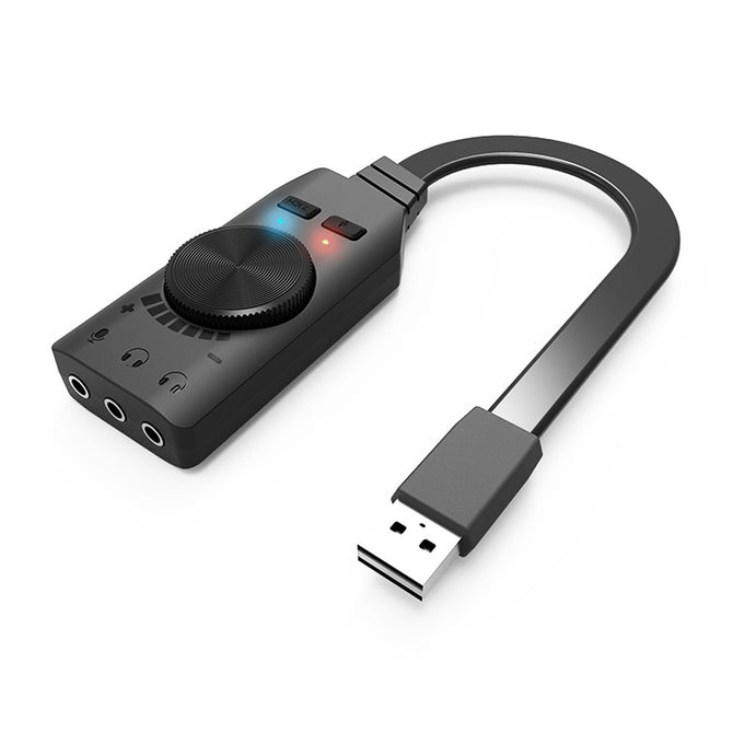 GS3 Virtual 7.1 Channel USB Sound Card Converter Adapter External Volume Adjustable For Windows/Mac/Linux Game Headphone