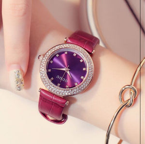 GUOU 2017 Brand Watch Kobiet zegarka Women Watches Fashion Diamond Leather Quartz Analog Wristwatches relogio feminino