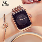 GUOU Brand Fashion Ladies Watch Women's Watches Luxury Rose Gold Watch Women Watches Clock relogio feminino zegarek damski