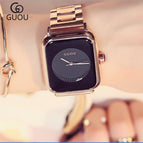 GUOU Brand Fashion Ladies Watch Women's Watches Luxury Rose Gold Watch Women Watches Clock relogio feminino zegarek damski