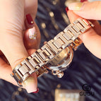 GUOU Brand Luxury Women's Quartz Watches Crystal Clock Stainless Steel Belt Accessories Wristwatch Relogio Feminino Montre Femme