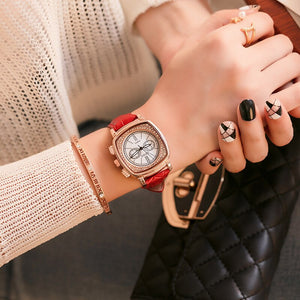 GUOU Durable Ladies Watches Fashion 2018 Personalized Diamond Bracelet Women Watch Square Belt