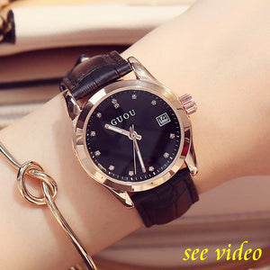 GUOU Fashion Women's Watches Top Brand Ladies Bracelet Watches For Women Calendar Luxury Diamond Clock relogio feminino saat