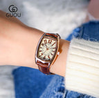GUOU Ladies Watch Retro Rectangle Women's Watches Wrist Watches For Women Bracelet Genuine Clock relogio feminino saat