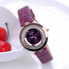 GUOU Luxury Shiny Rhinestone Watch Women Watches Glittering Leather Ladies Watch Quartz Watch Hour relogio feminino reloj mujer