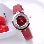 GUOU Luxury Shiny Rhinestone Watch Women Watches Glittering Leather Ladies Watch Quartz Watch Hour relogio feminino reloj mujer