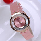 GUOU Luxury Shiny Rhinestone Watch Women Watches Glittering Leather Ladies Watch Quartz Watch Hour relogio feminino reloj mujer