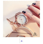 GUOU 8181 Rose Gold Ladies Watch Fashion Women's Watches Stainless Steel Wrist Watches For Women