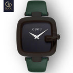 GUOU Top Brand Women's Watches Square Fashion zegarek damski Luxury Ladies Bracelet For Women Genuine Leather Strap Clocks Saati