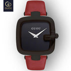GUOU Top Brand Women's Watches Square Fashion zegarek damski Luxury Ladies Bracelet For Women Genuine Leather Strap Clocks Saati