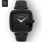 GUOU Top Brand Women's Watches Square Fashion zegarek damski Luxury Ladies Bracelet For Women Genuine Leather Strap Clocks Saati