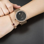GUOU Watch Luxury Diamond Women Watches Fashion Casual Auto Date Ladies Quartz Watch Stainless Steel Clock saat relogio feminino