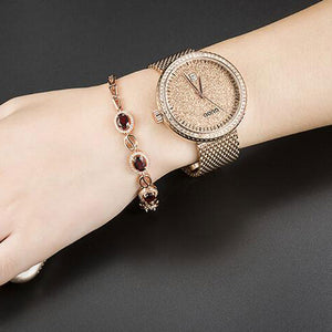 GUOU Watch Luxury Diamond Women Watches Fashion Casual Auto Date Ladies Quartz Watch Stainless Steel Clock saat relogio feminino
