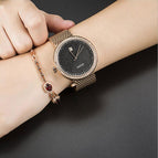 GUOU Watch Luxury Diamond Women Watches Fashion Casual Auto Date Ladies Quartz Watch Stainless Steel Clock saat relogio feminino