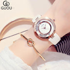 GUOU Watch Women Watches Top Brand Luxury Diamond Women's Watches Fashion Leather Ladies Watch Clock reloj mujer zegarek damski