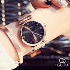GUOU 8149 Women's Watches Reloj Bracelet Ladies Watch Rose Gold Wome Brand Luxury  fashion simple  quartz  steel band watch