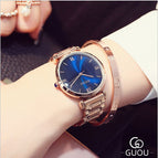 GUOU 8149 Women's Watches Reloj Bracelet Ladies Watch Rose Gold Wome Brand Luxury  fashion simple  quartz  steel band watch
