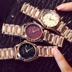 GUOU Women's Watches Business Ladies Watch Rose Gold Bracelet Watch Women Stainless Steel Auto Date Clock relogio feminino saat