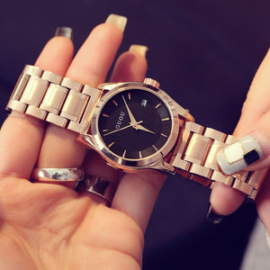 GUOU Women's Watches Business Ladies Watch Rose Gold Bracelet Watch Women Stainless Steel Auto Date Clock relogio feminino saat