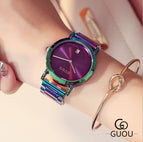 GUOU Women's Watches Colorful Montre Femme 2019 Ladies Watch Bracelet Watches For Women Clock Women Calendar reloj mujer saat