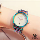 GUOU Women's Watches Colorful Montre Femme 2019 Ladies Watch Bracelet Watches For Women Clock Women Calendar reloj mujer saat