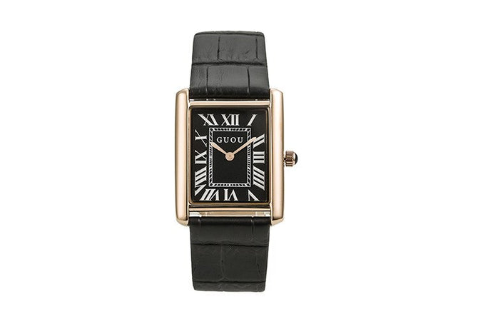 GUOU authentic Korean Edition watch rectangular belt retro Rome scale quartz watch wholesale