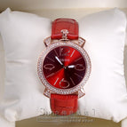 GUOU purple rose gold women luxury brand full rhinestone watch ladies genuine leather band quartz watch women famous wristwatch