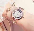 GUOU watches Women Luxury Exquisite Rhinestone Wristwatches Fashion Rose Gold Ladies Watch Full Steel Clock relogio feminino
