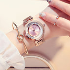 GUOU watches Women Luxury Exquisite Rhinestone Wristwatches Fashion Rose Gold Ladies Watch Full Steel Clock relogio feminino