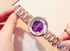 GUOU watches Women Luxury Exquisite Rhinestone Wristwatches Fashion Rose Gold Ladies Watch Full Steel Clock relogio feminino