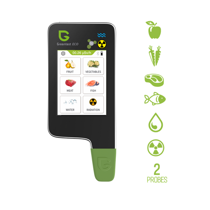 Greentest-ECO6 Updated Home Digital Radiation TDS Water Nitrate Tester Detector with Capacitive Screen and Bluetooth Function