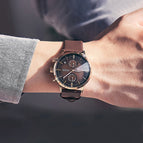 Guou Retro Men Quartz Watch Calendar Japan Waterproof Genuine Leather Fashion Large Dial Wristwatch Top Luxury Brand Gift Man