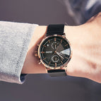 Guou Retro Men Quartz Watch Calendar Japan Waterproof Genuine Leather Fashion Large Dial Wristwatch Top Luxury Brand Gift Man