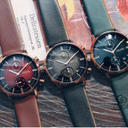Guou Retro Men Quartz Watch Calendar Japan Waterproof Genuine Leather Fashion Large Dial Wristwatch Top Luxury Brand Gift Man