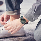 Guou Retro Men Quartz Watch Calendar Japan Waterproof Genuine Leather Fashion Large Dial Wristwatch Top Luxury Brand Gift Man
