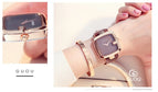 GUOU Women's Watches 2019 Square Fashion zegarek damski Luxury Ladies Bracelet Watches For Women Leather Strap Clock Saati