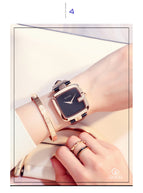 GUOU Women's Watches 2019 Square Fashion zegarek damski Luxury Ladies Bracelet Watches For Women Leather Strap Clock Saati