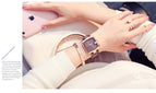 GUOU Women's Watches 2019 Square Fashion zegarek damski Luxury Ladies Bracelet Watches For Women Leather Strap Clock Saati