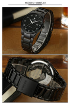 WWOOR Top Brand Luxury Men Stainless Steel Waterproof Sports Watches Men's Quartz Analog Date Clock Male Black Strap Wrist Watch