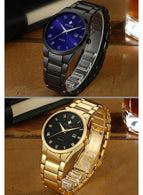 WWOOR Top Brand Luxury Men Stainless Steel Waterproof Sports Watches Men's Quartz Analog Date Clock Male Black Strap Wrist Watch