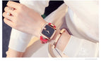 GUOU Women's Watches 2019 Square Fashion zegarek damski Luxury Ladies Bracelet Watches For Women Leather Strap Clock Saati
