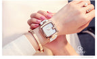 GUOU Women's Watches 2019 Square Fashion zegarek damski Luxury Ladies Bracelet Watches For Women Leather Strap Clock Saati